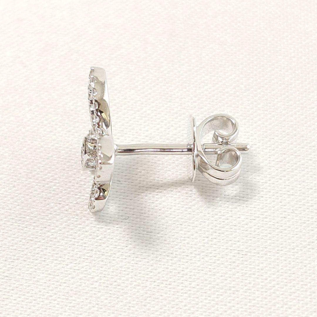 【磨き済】グラフ ミニ バタフライ シルエット ダイヤ ピアス 片耳用 7079