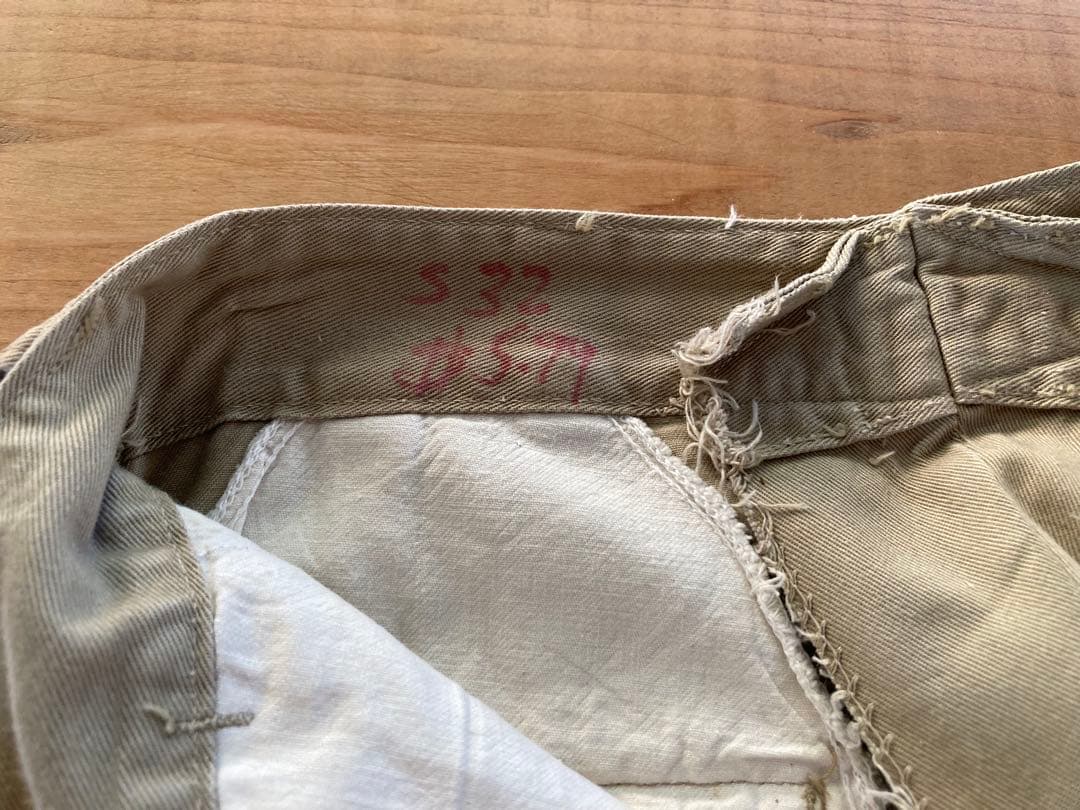 オリジナル☆m-45❗️usarmy chinoチノパン.ボタンフライ.フラップ付