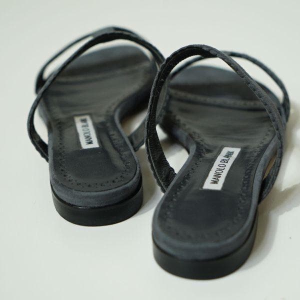 MANOLO BLAHNIK マノロブラニク ミュール 37 グレー アルタス