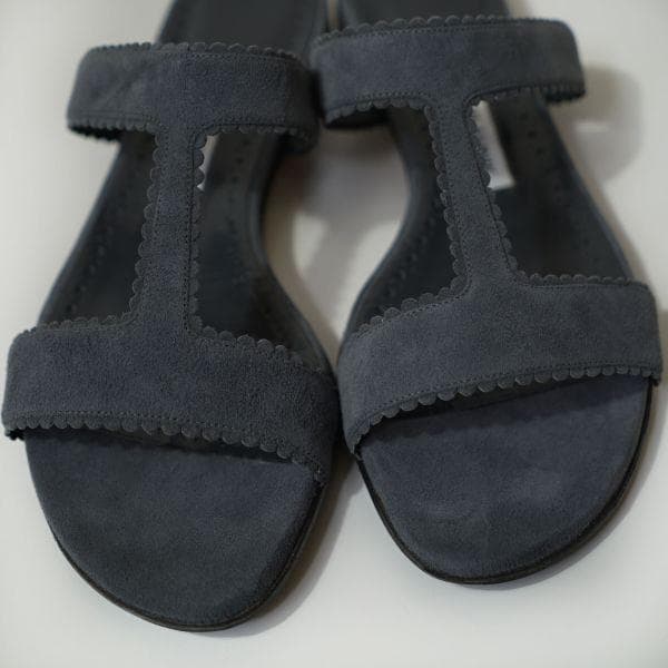 MANOLO BLAHNIK マノロブラニク ミュール 37 グレー アルタス