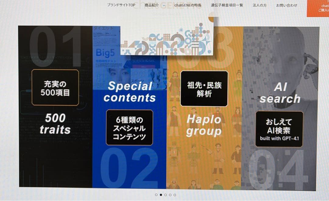 遺伝子検査　唾液だけで人種がchatGENE Pro 500項目　質問はA Iで