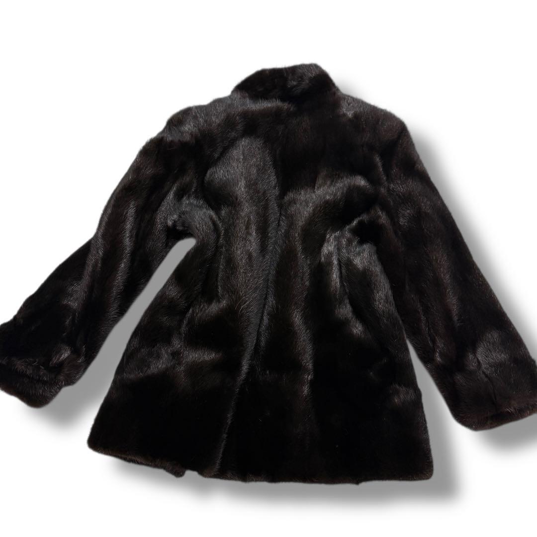 サガミンク 1820 毛皮 リアルファーコート グラマミンク 黒 11 逆毛
