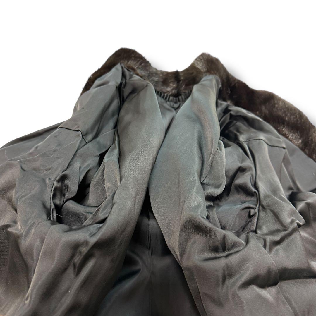 サガミンク 1820 毛皮 リアルファーコート グラマミンク 黒 11 逆毛