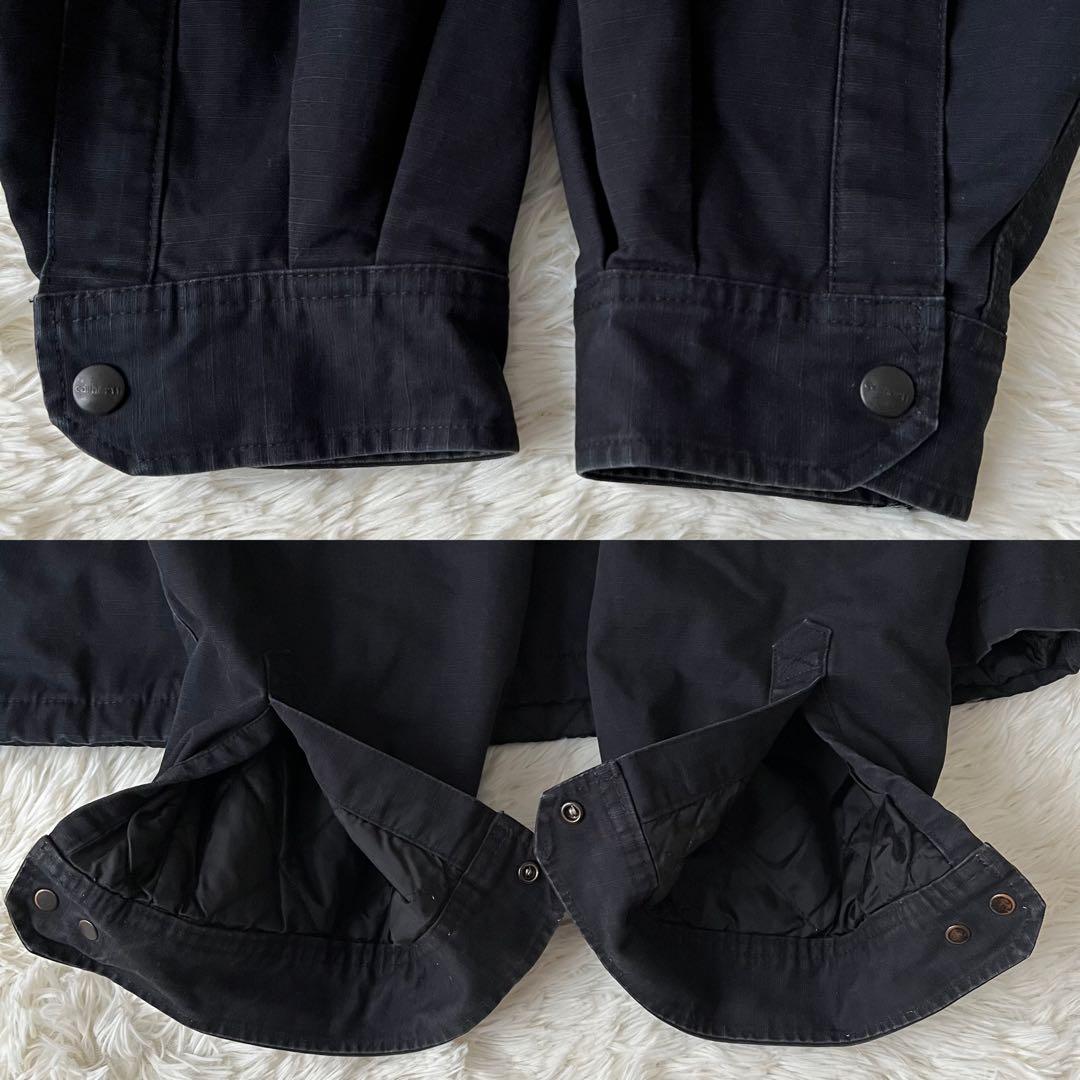 【希少4XL】Carhartt カバーオール 裏地キルティング ブラック