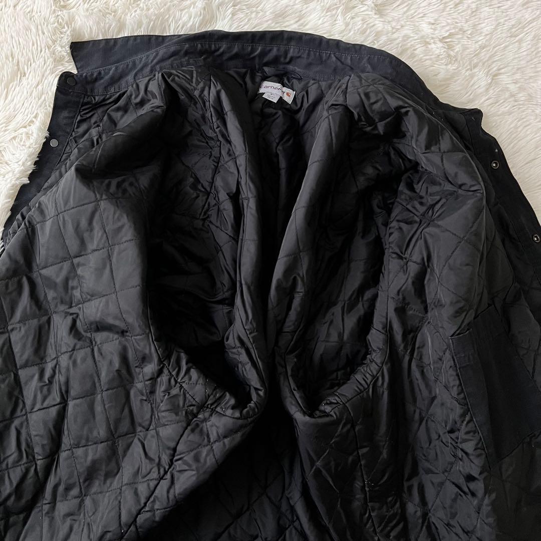 【希少4XL】Carhartt カバーオール 裏地キルティング ブラック
