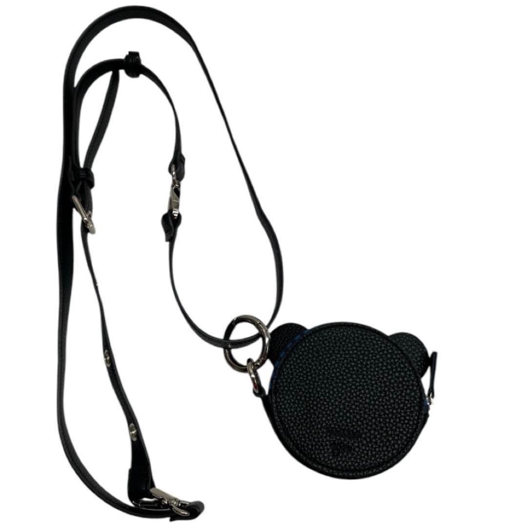 【新品未使用✨未開封】ajew ×ファミリア ショルダーストラップ 黒 クマ①