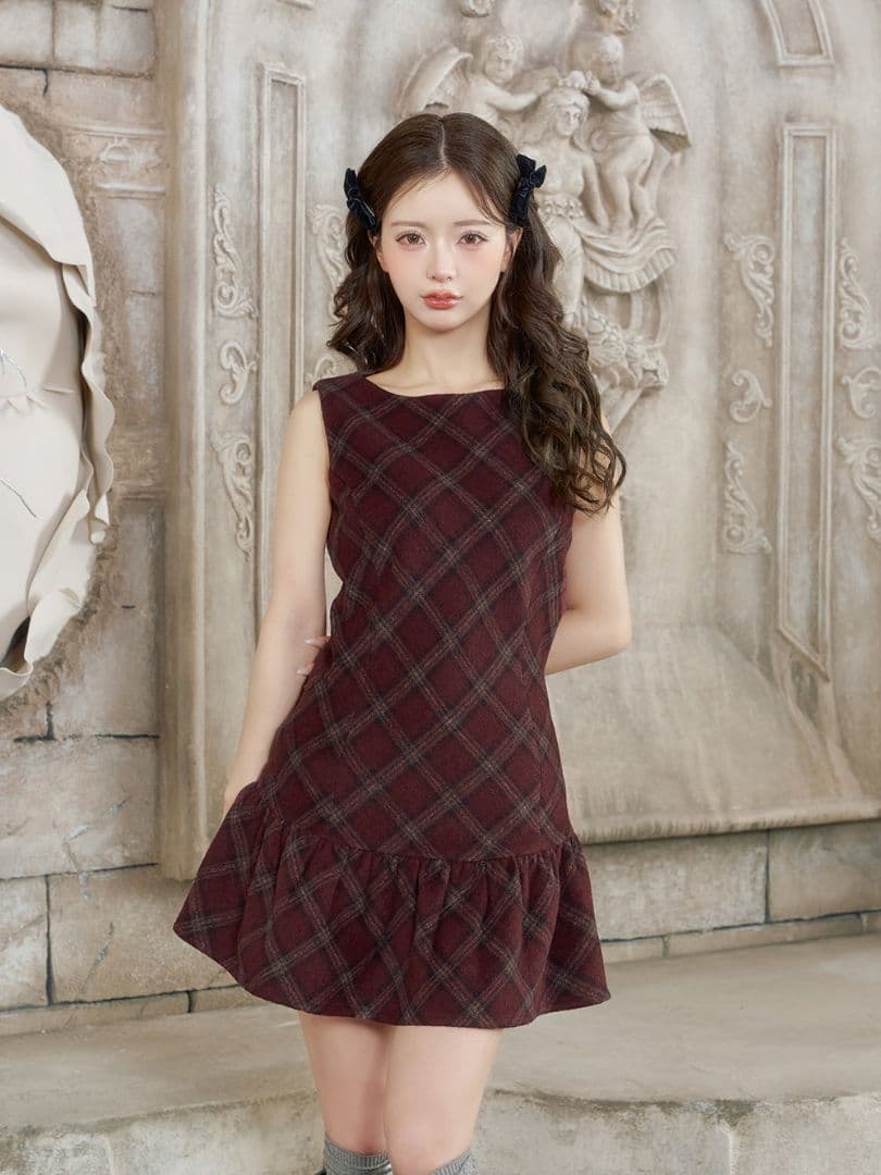 Darich/ダーリッチ/ミニワンピース/ボルドー/FL/新品未使用タグ付