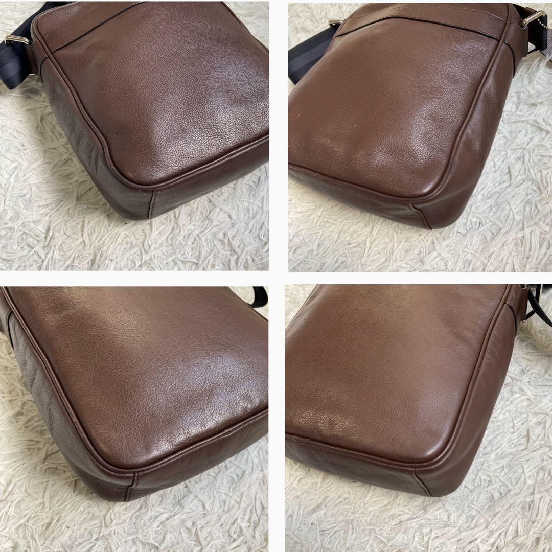 極美品 COACH チャールズ フライトバッグ ヘリテージ ボディバッグ