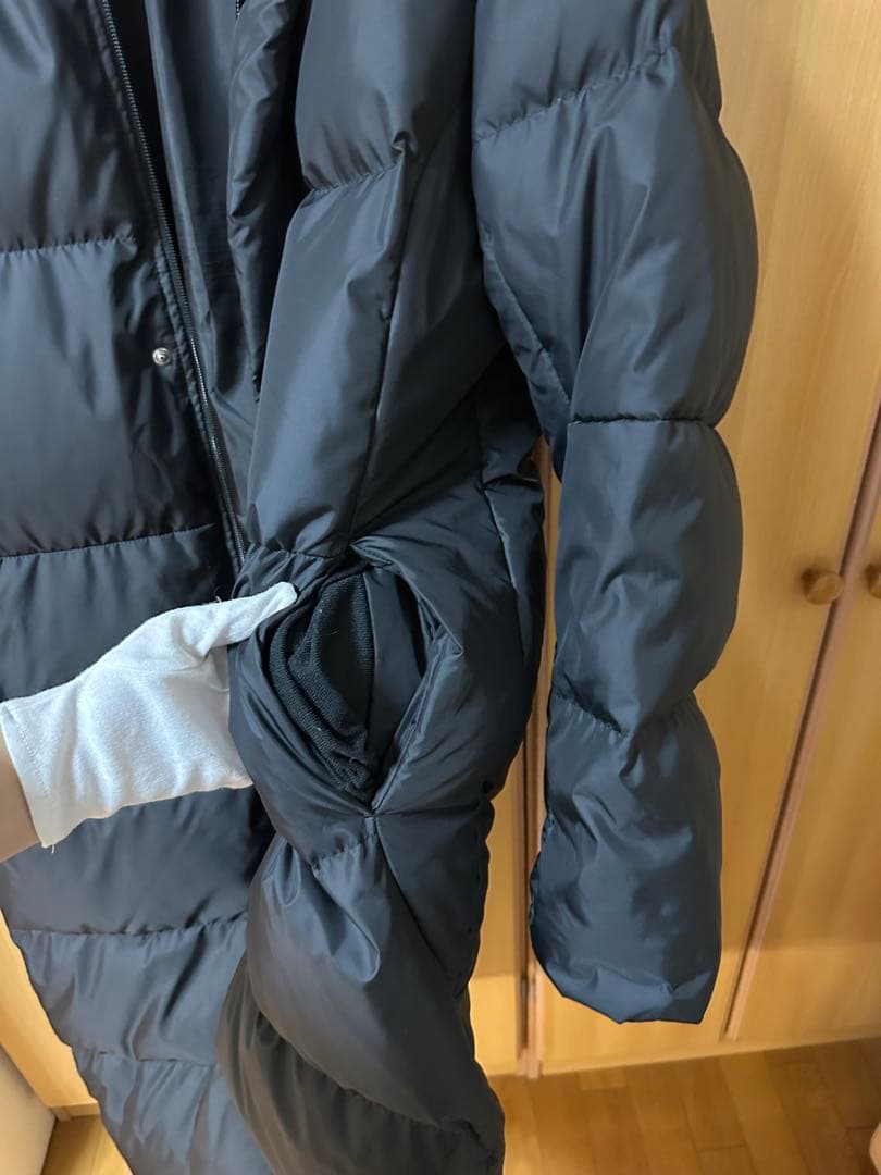 美品 ロング ダウン 黒 ブラック ベンチコート フェザーダウン Mサイズ