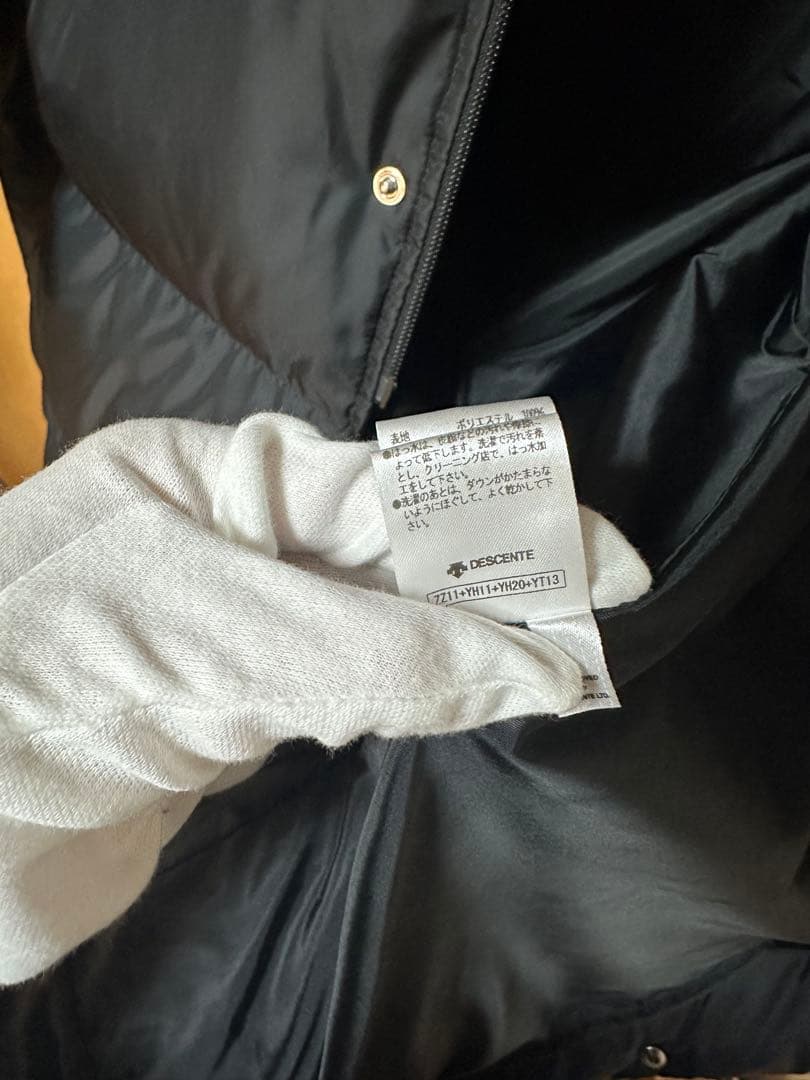 美品 ロング ダウン 黒 ブラック ベンチコート フェザーダウン Mサイズ