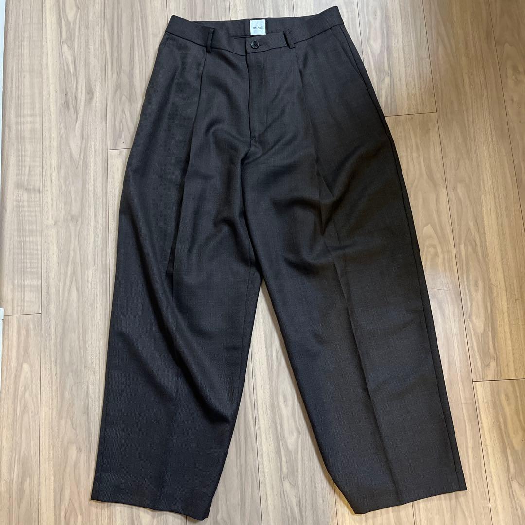 パンツ BISOWN MIDDLEWOOL DEEPTUCK TROUSERS 4