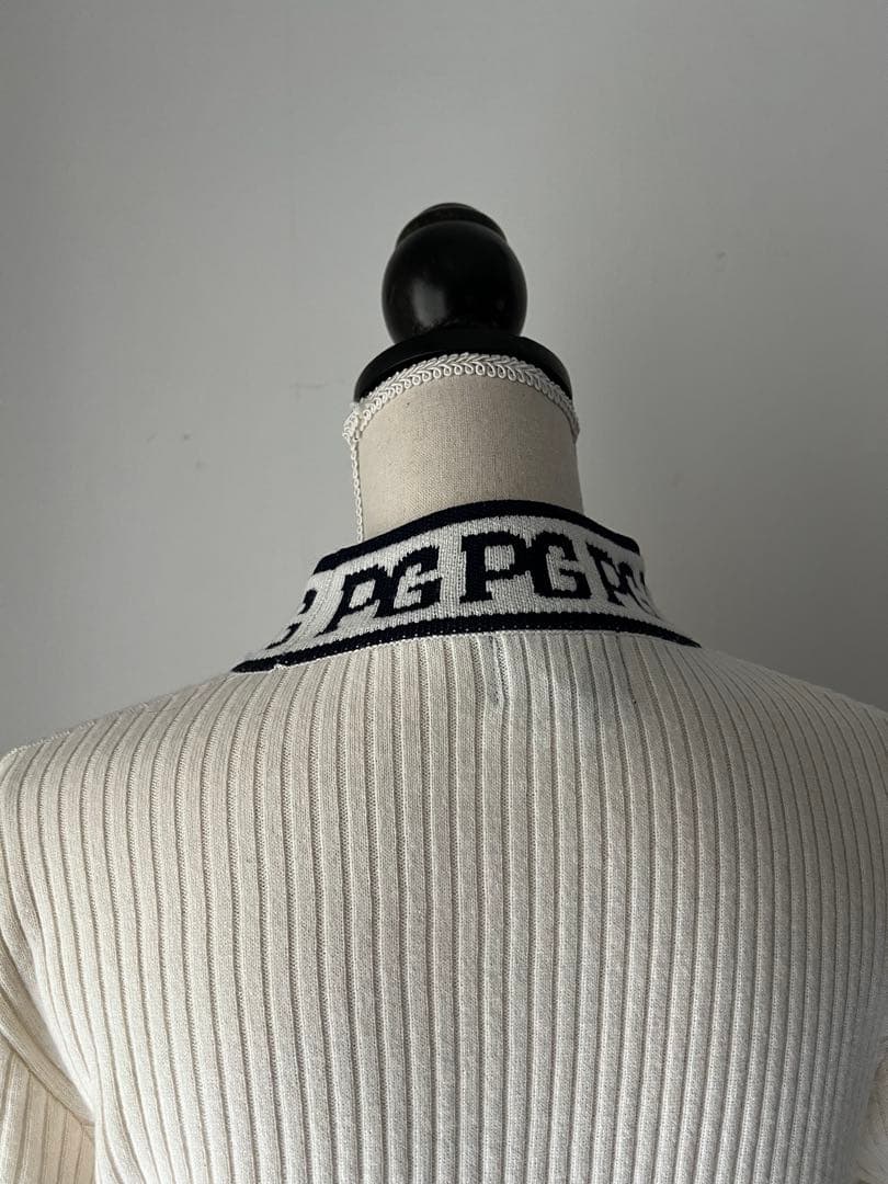 パーリーゲイツ　ウールカシミアホワイトロゴセーター