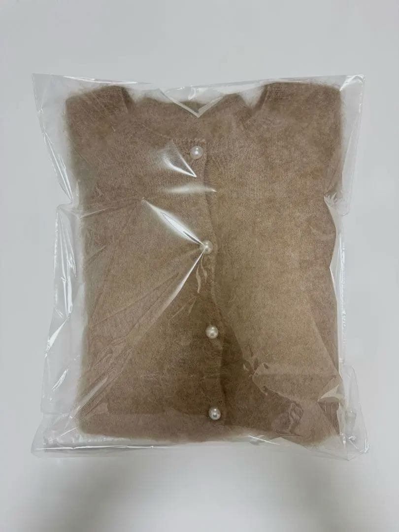 フォックスカシミヤ100％ カーディガン　ミルクティー