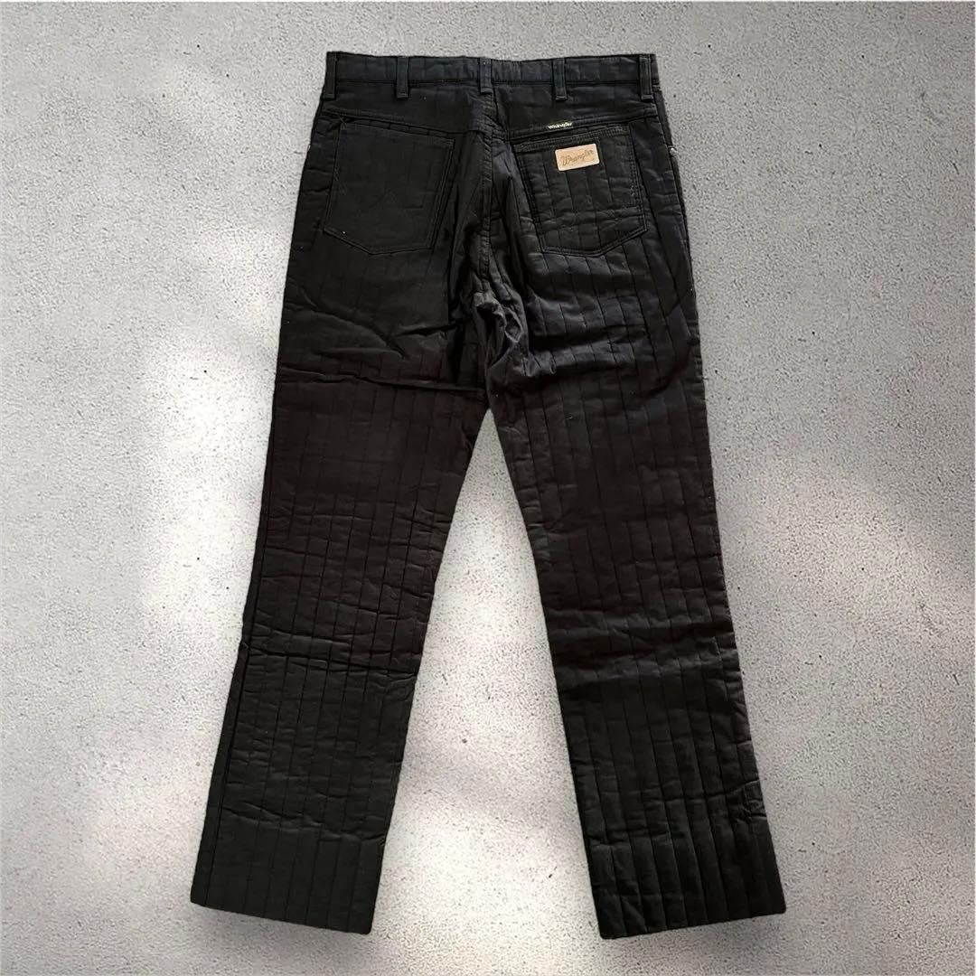 80s【Wrangler】ベルギー製 中綿入りキルトパンツ Black L