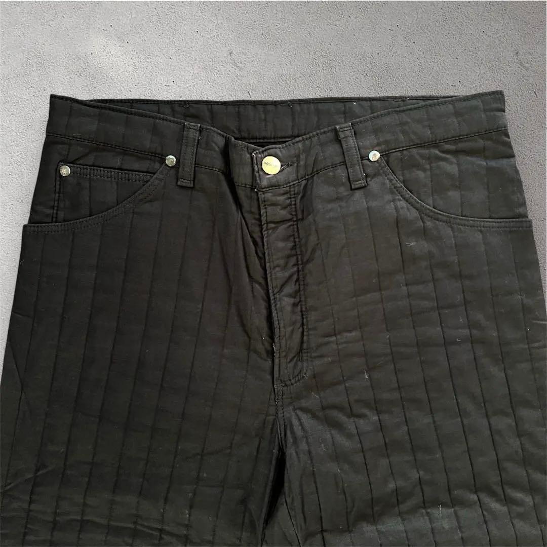 80s【Wrangler】ベルギー製 中綿入りキルトパンツ Black L