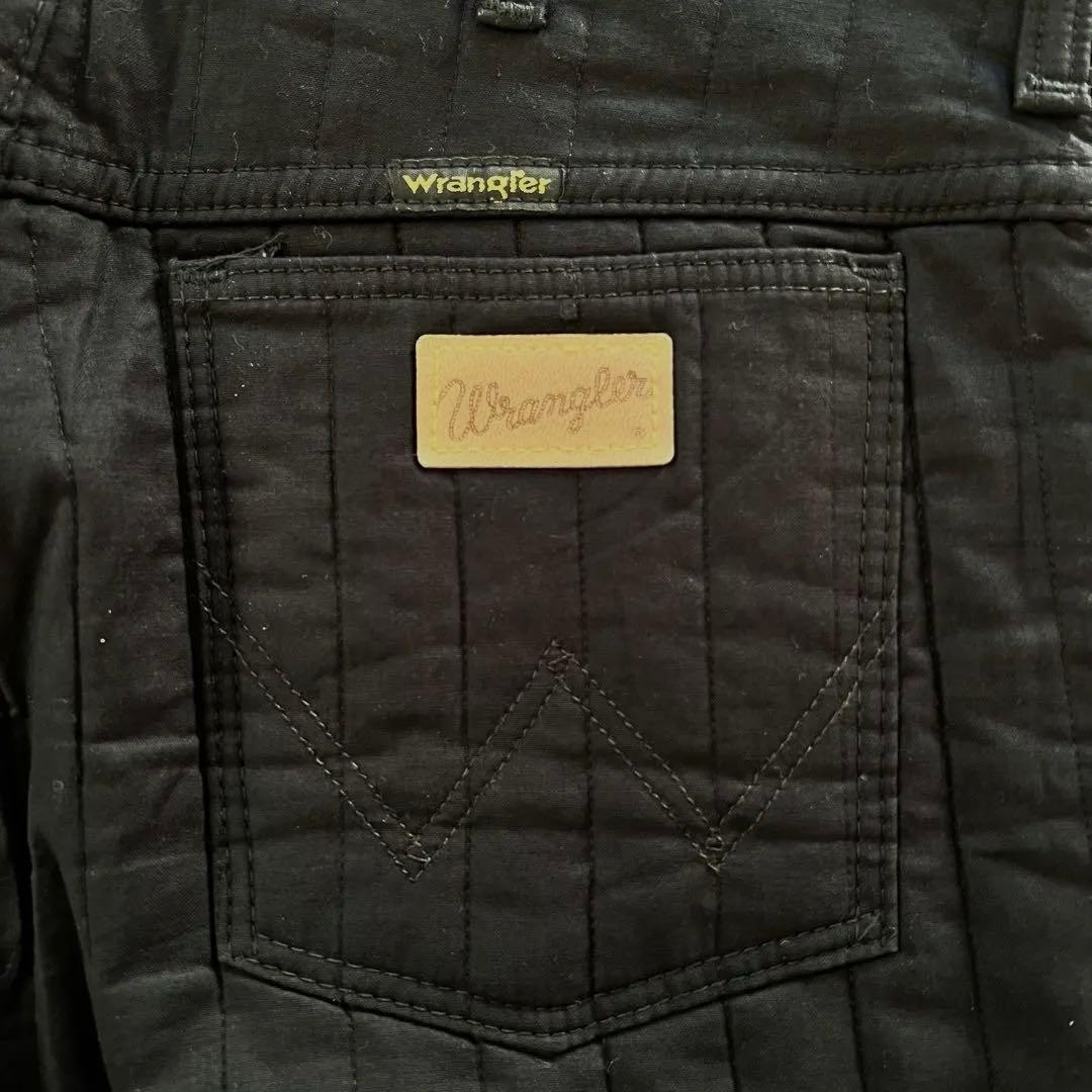 80s【Wrangler】ベルギー製 中綿入りキルトパンツ Black L