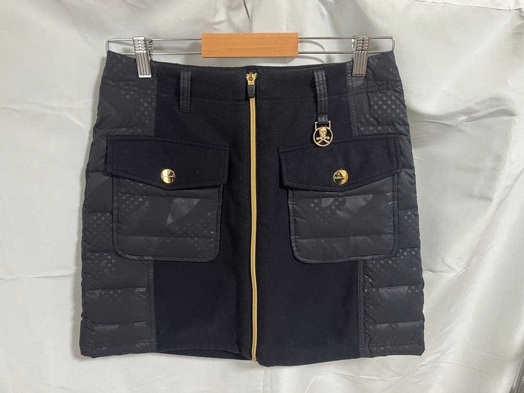 定価5万 MARK&LONA ダウンスカート 38 黒 Fleur 防寒 金