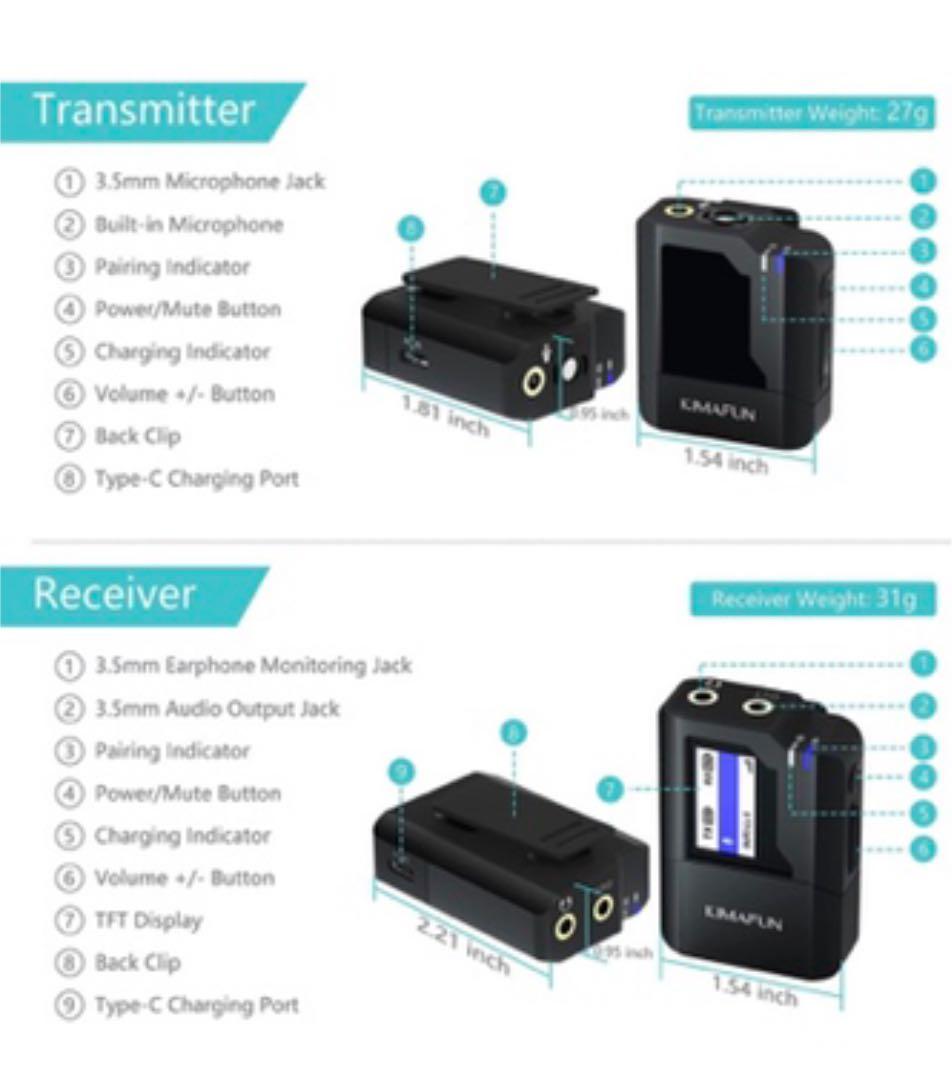 ワイヤレスマイク 付けクリップマイク