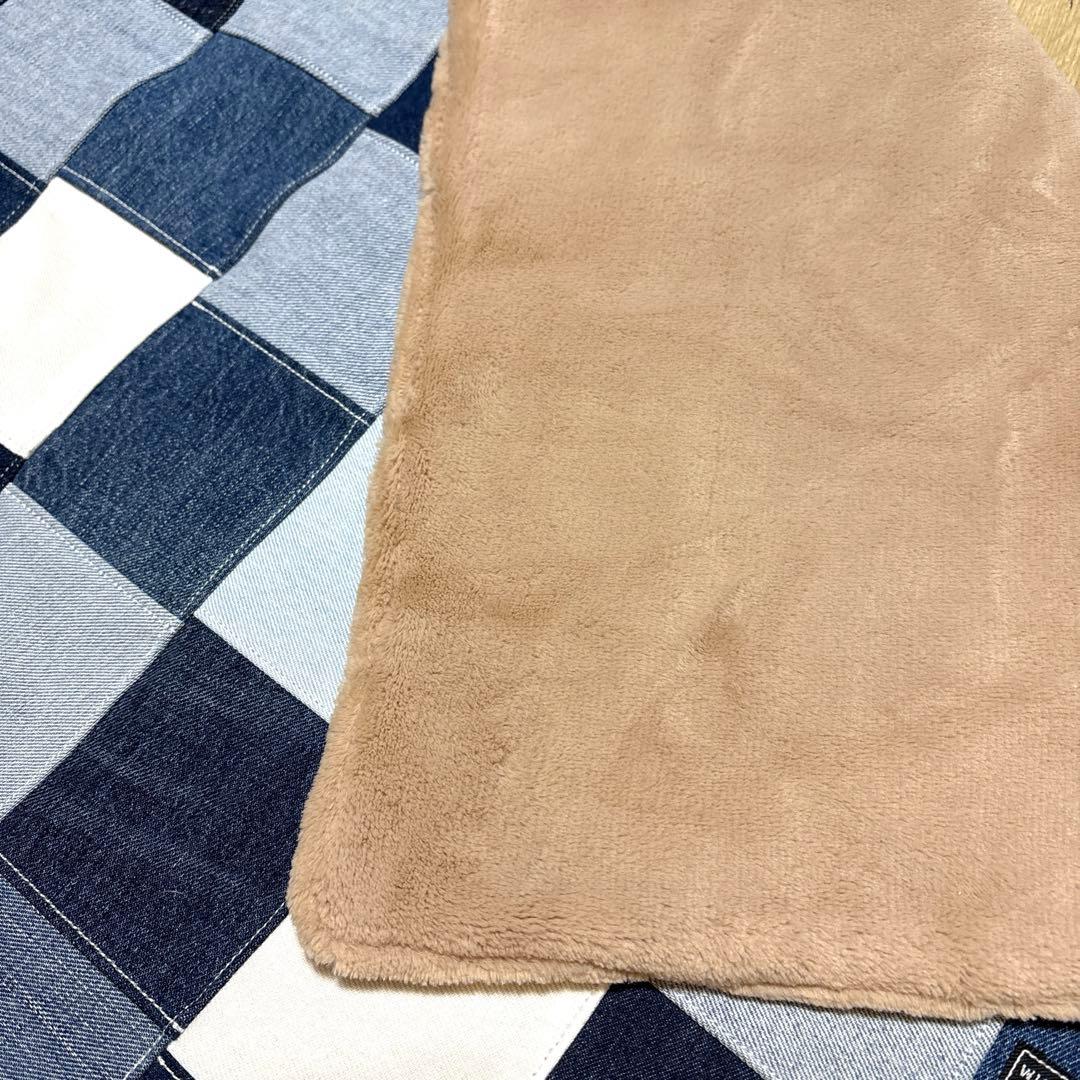 デニムリメイクマフラー　❤️ファー　パッチワーク　♥︎男前