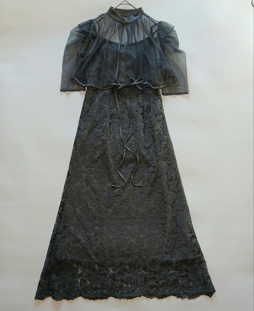 Leja シャーリング ボレロ レース ワンピース ドレス 結婚式 お呼ばれ