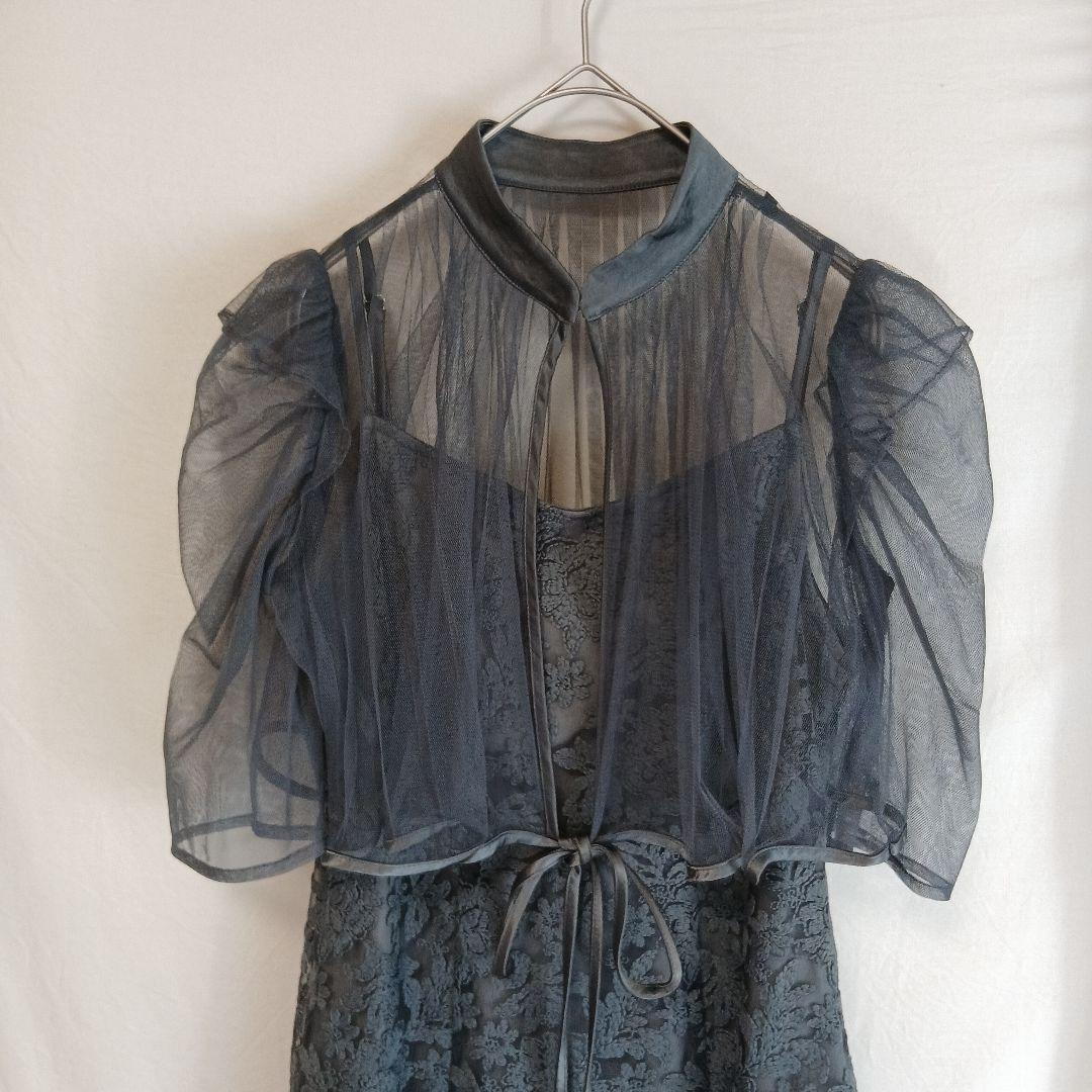 Leja シャーリング ボレロ レース ワンピース ドレス 結婚式 お呼ばれ