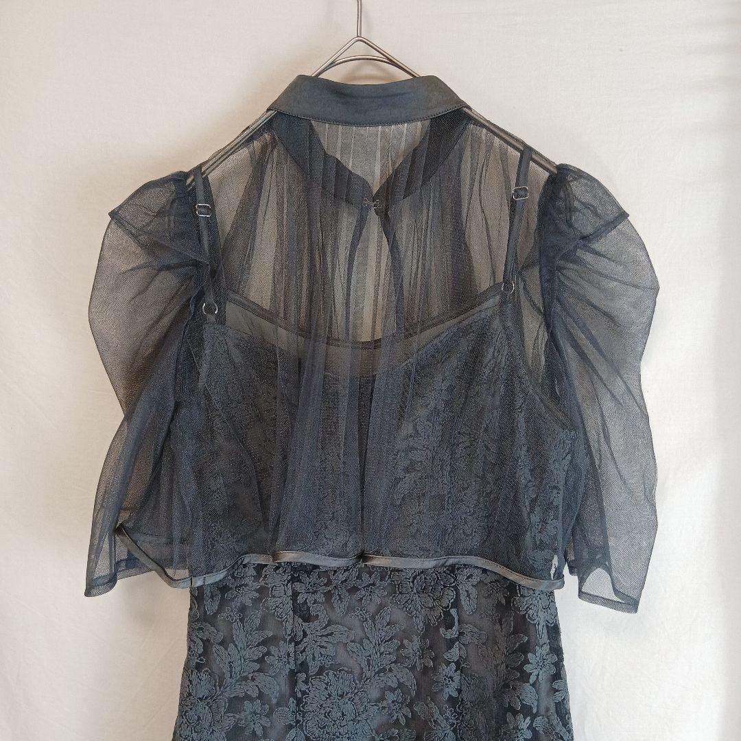 Leja シャーリング ボレロ レース ワンピース ドレス 結婚式 お呼ばれ