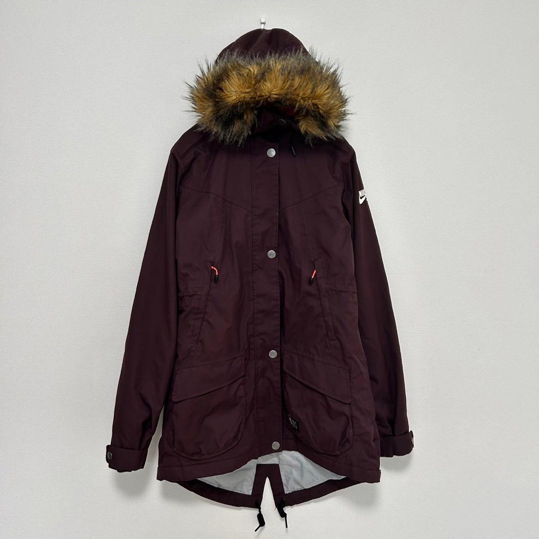 激レア　NIKE SB ナイキ　ファー　フード　コート　レディース　L ボルドー