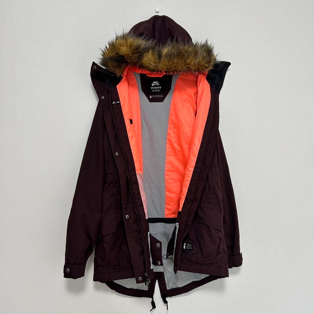 激レア　NIKE SB ナイキ　ファー　フード　コート　レディース　L ボルドー
