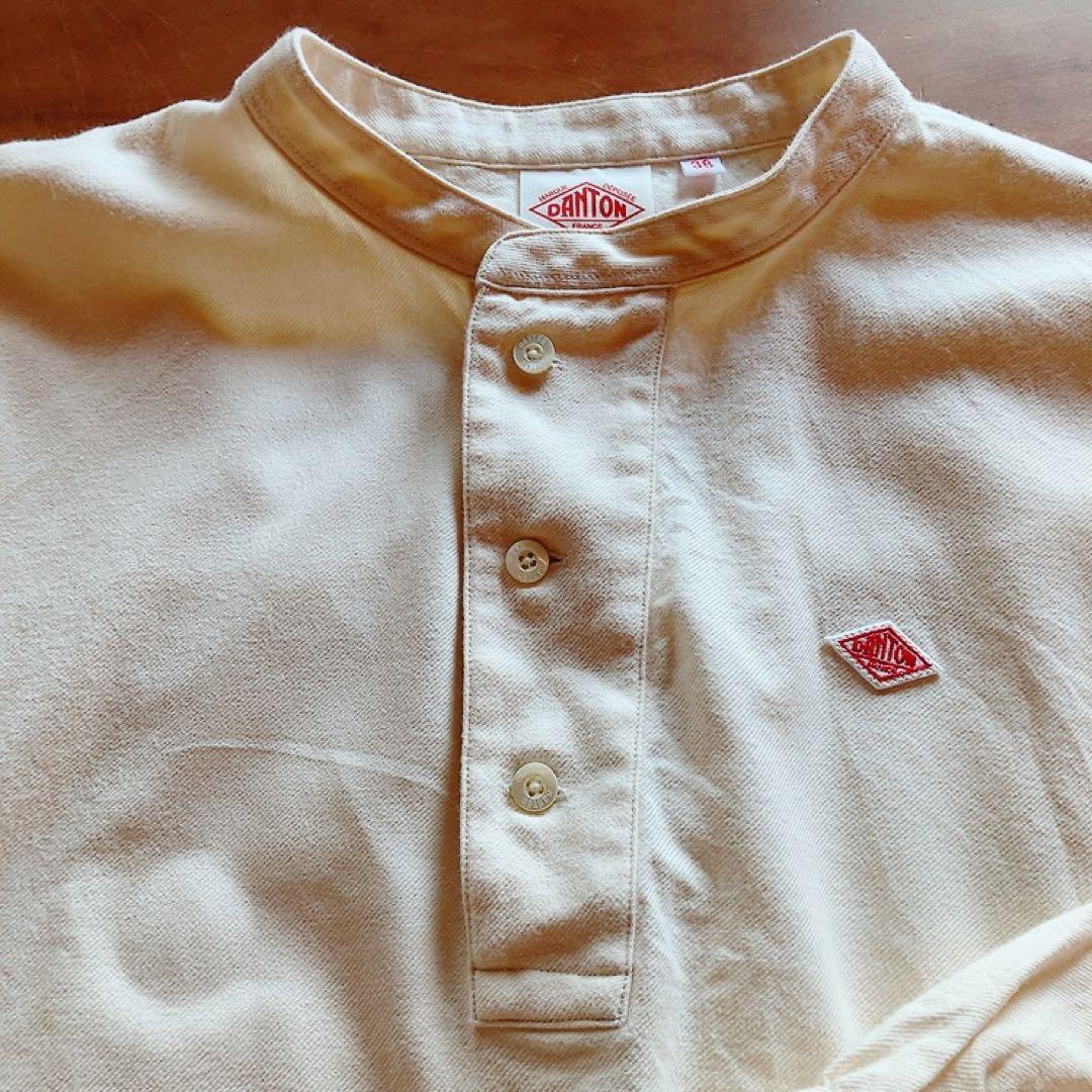 ダントン ヘンリーネックプルオーバーシャツ38アイボリー