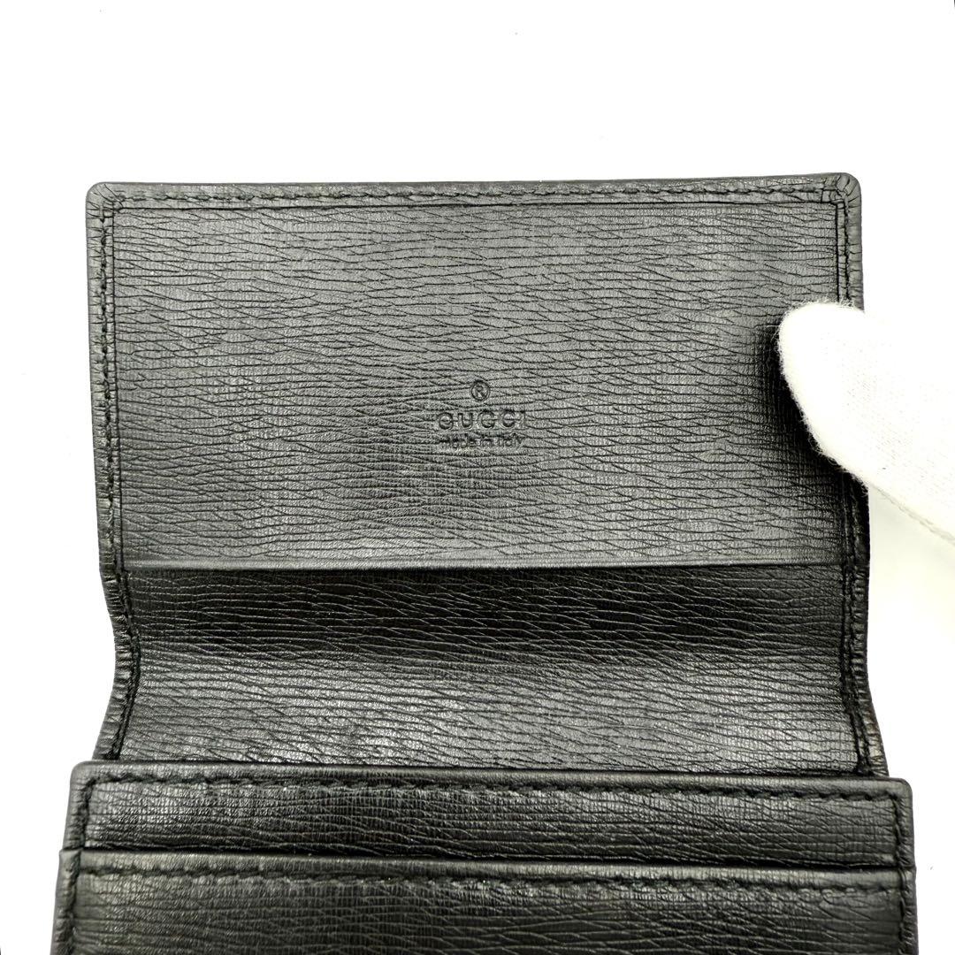 グッチ インターロッキングG カードケース 名刺入れ レザー ブラック