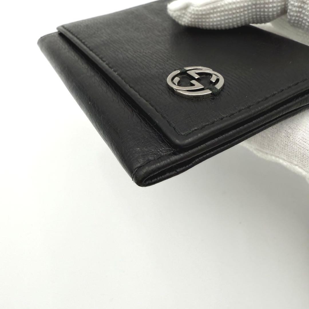グッチ インターロッキングG カードケース 名刺入れ レザー ブラック