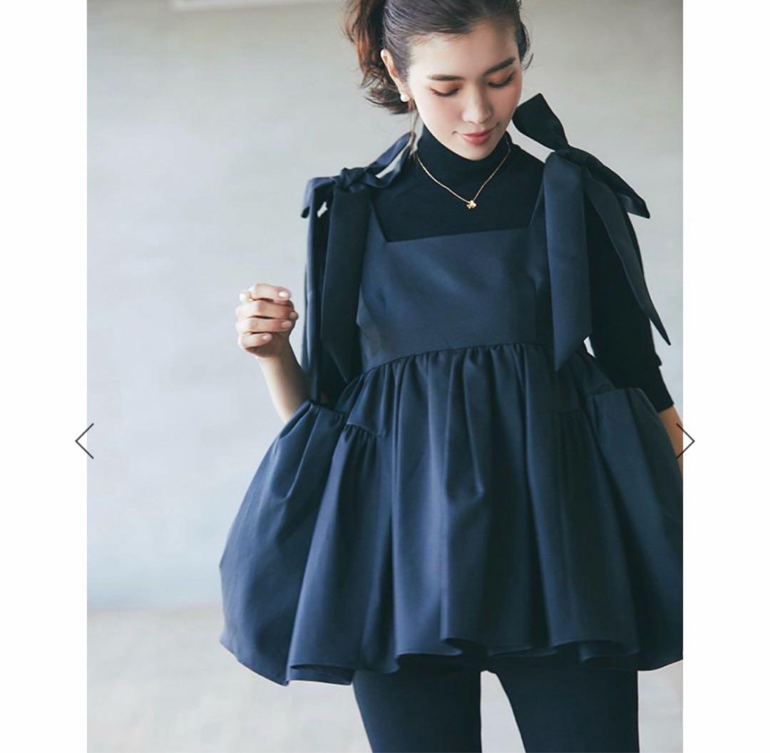 seventen ストラップリボントップス　ブラック　M