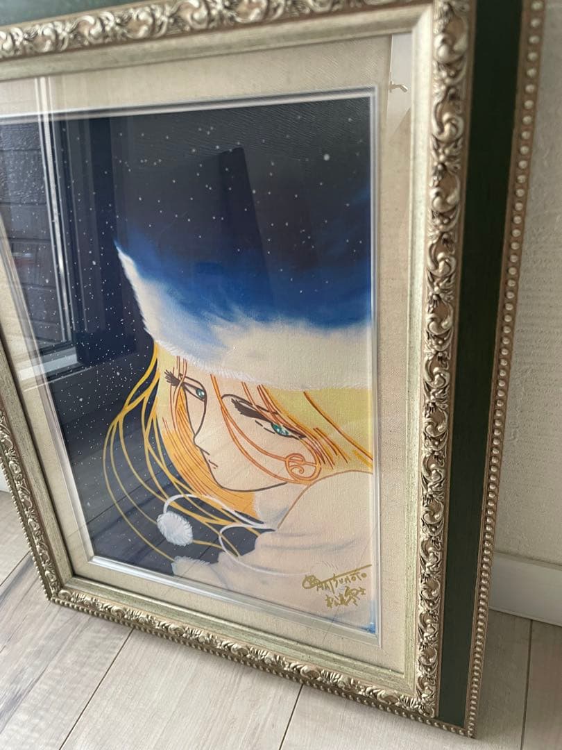 【F4号】手描き油彩 松本零士【銀河鉄道999】サイン有　模写　メーテル　絵画