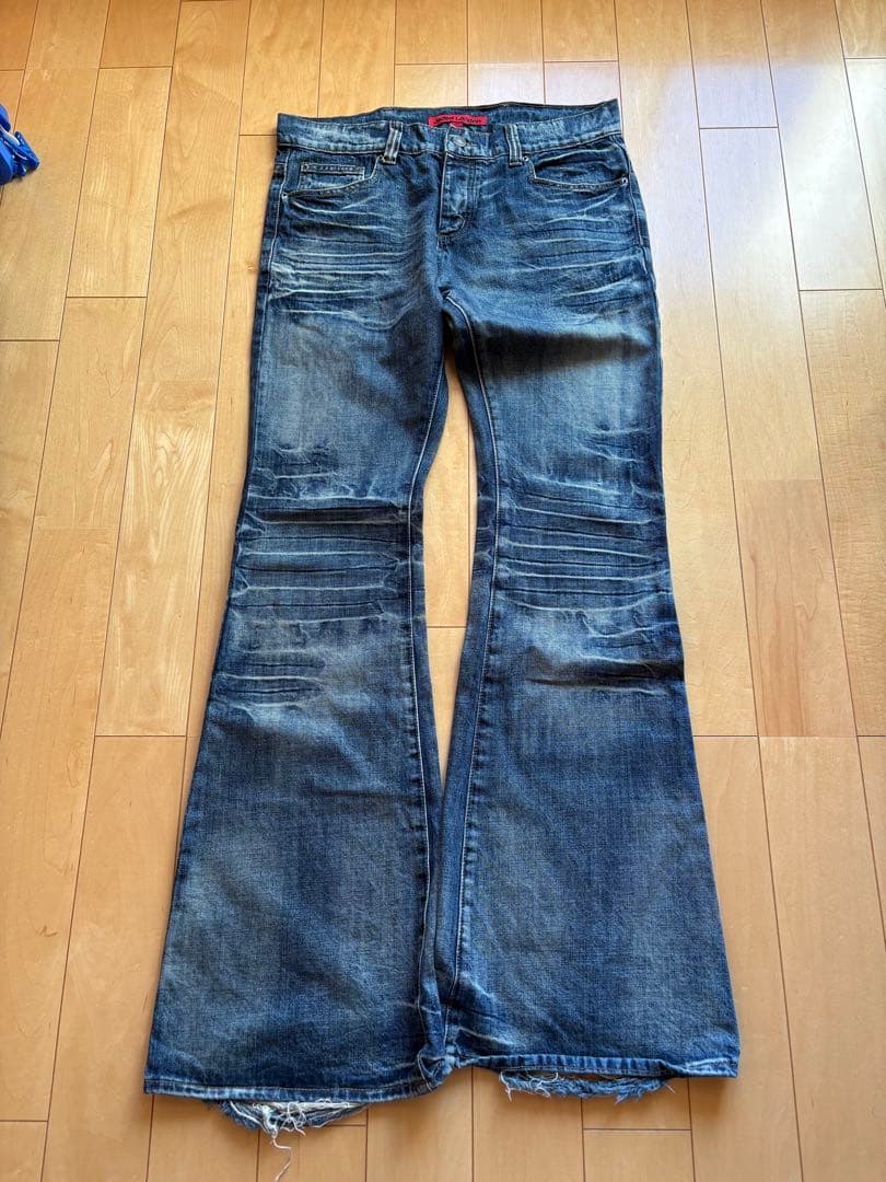 パンツ Jaded london Mid Blue Drift Flared Jeans