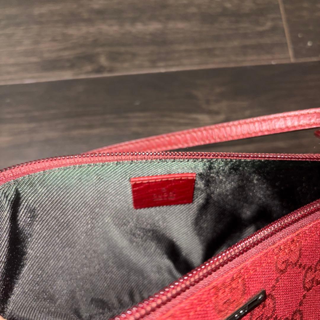 美品 GUCCI グッチ GGキャンバス アクセサリーポーチ ハンドバッグ