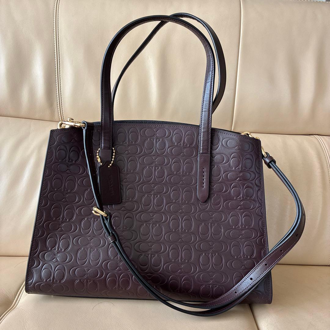 【超レア柄　美品】COACHダークブラウン レザー トートバッグ