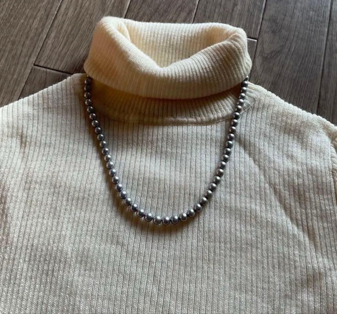 週末セール　TASAKI グレー　パールネックレス