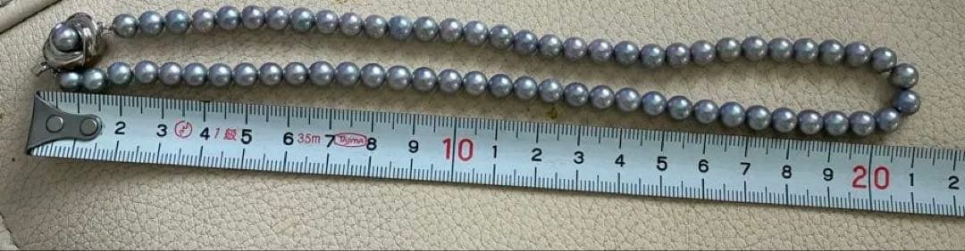 週末セール　TASAKI グレー　パールネックレス