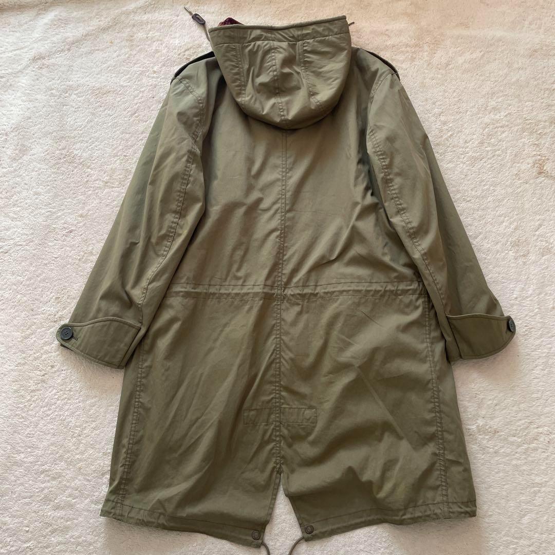 バーバリー ブリット ライナー付 コート モッズコート チェック カーキ n3b