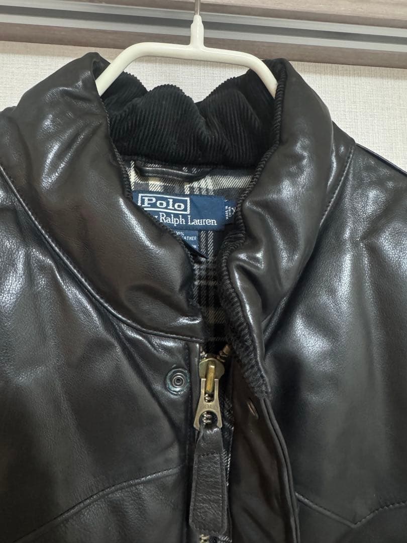 こ*ー様 Ralph Lauren ラルフローレン レザーダウンベスト 黒