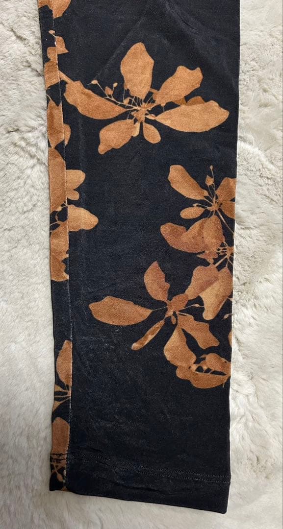DRIES VAN NOTEN/花柄レギンス/size M/ブラック×ブラウン