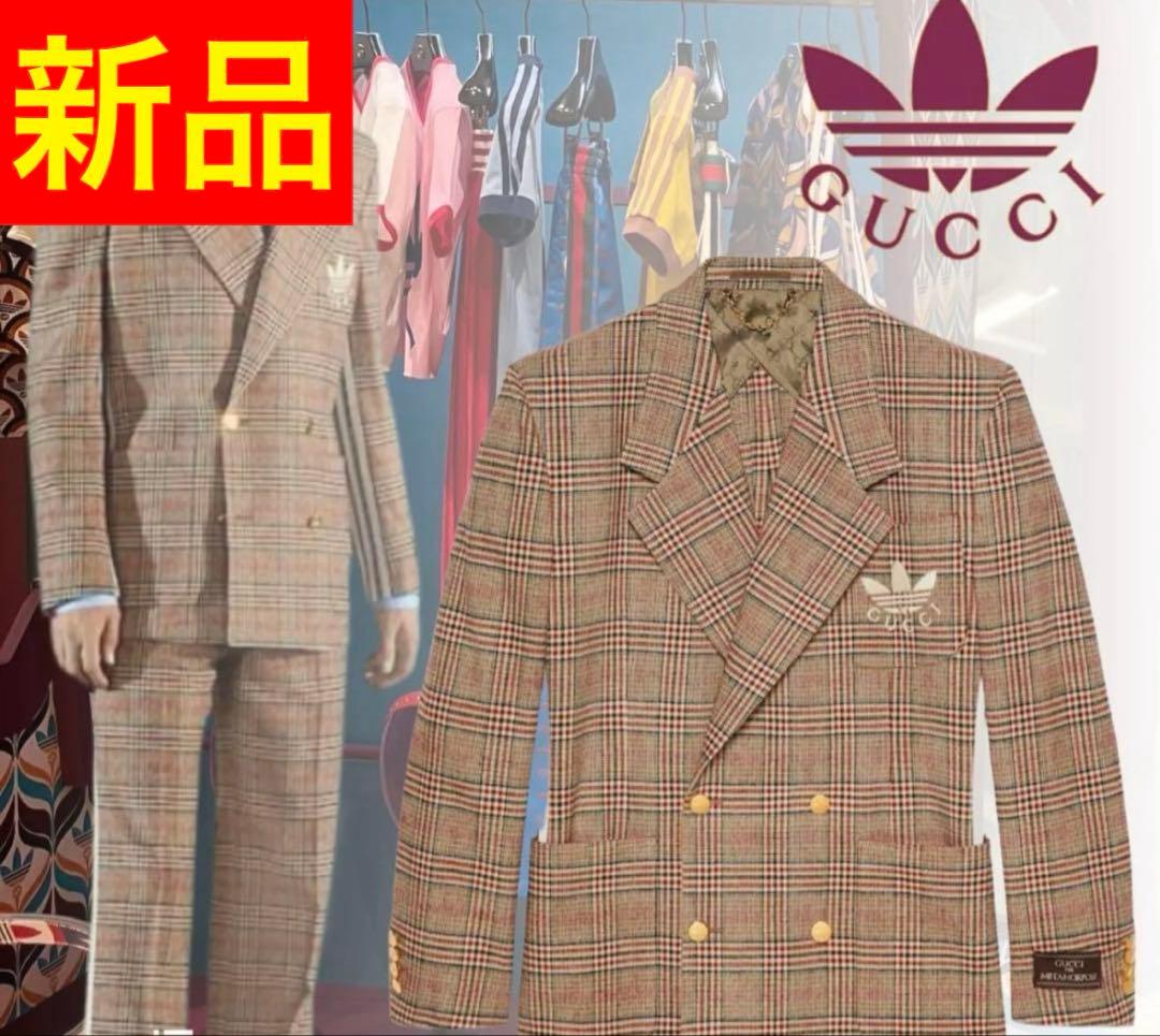 【タグ付き】GUCCI グッチ アディダス 金ボタン　ダブル　ジャケット