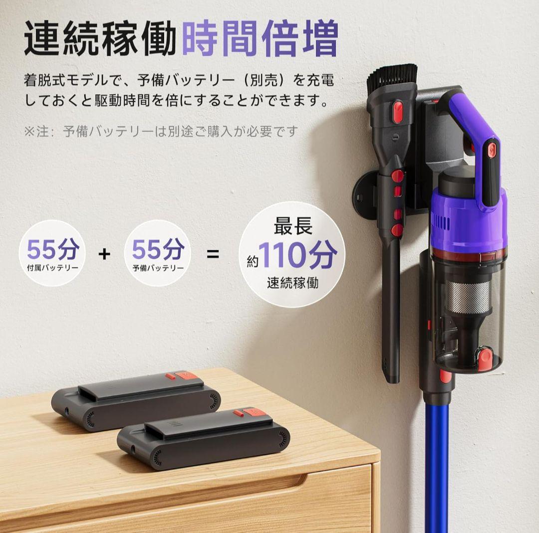 掃除機 コードレス 自立式 スタンド不要 軽量 スティック ハンディ 低騒音