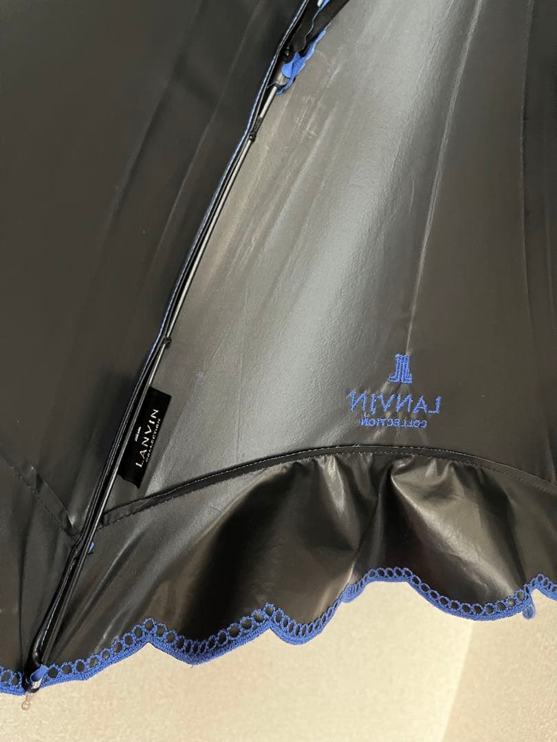 素敵に…LANVIN ロイヤルブルー⭐︎ フリル日傘⭐︎一級遮光