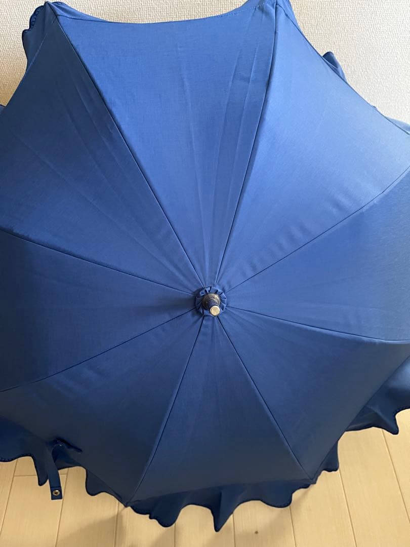 素敵に…LANVIN ロイヤルブルー⭐︎ フリル日傘⭐︎一級遮光