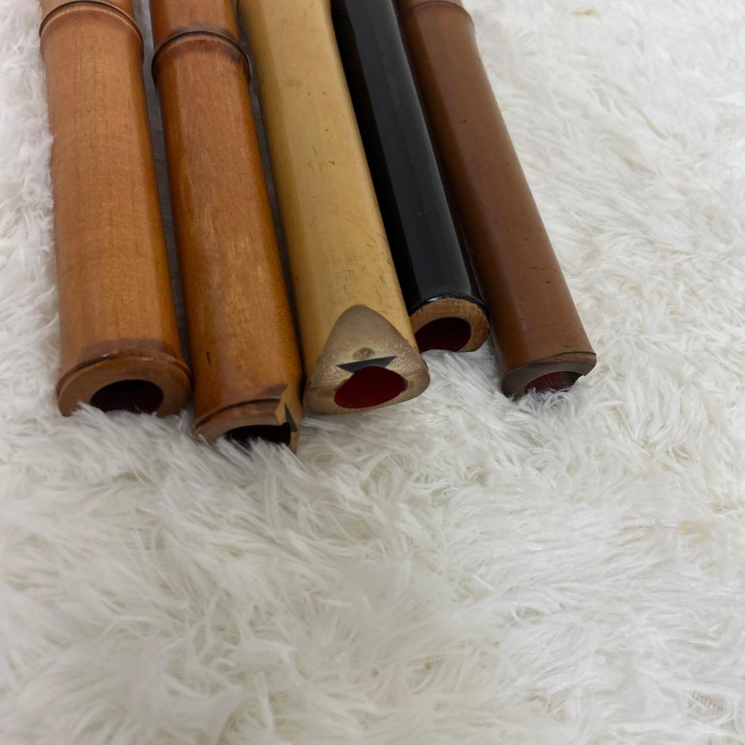 【 尺八 / 和楽器 】 笛 音楽 木製 工芸品　5本セット