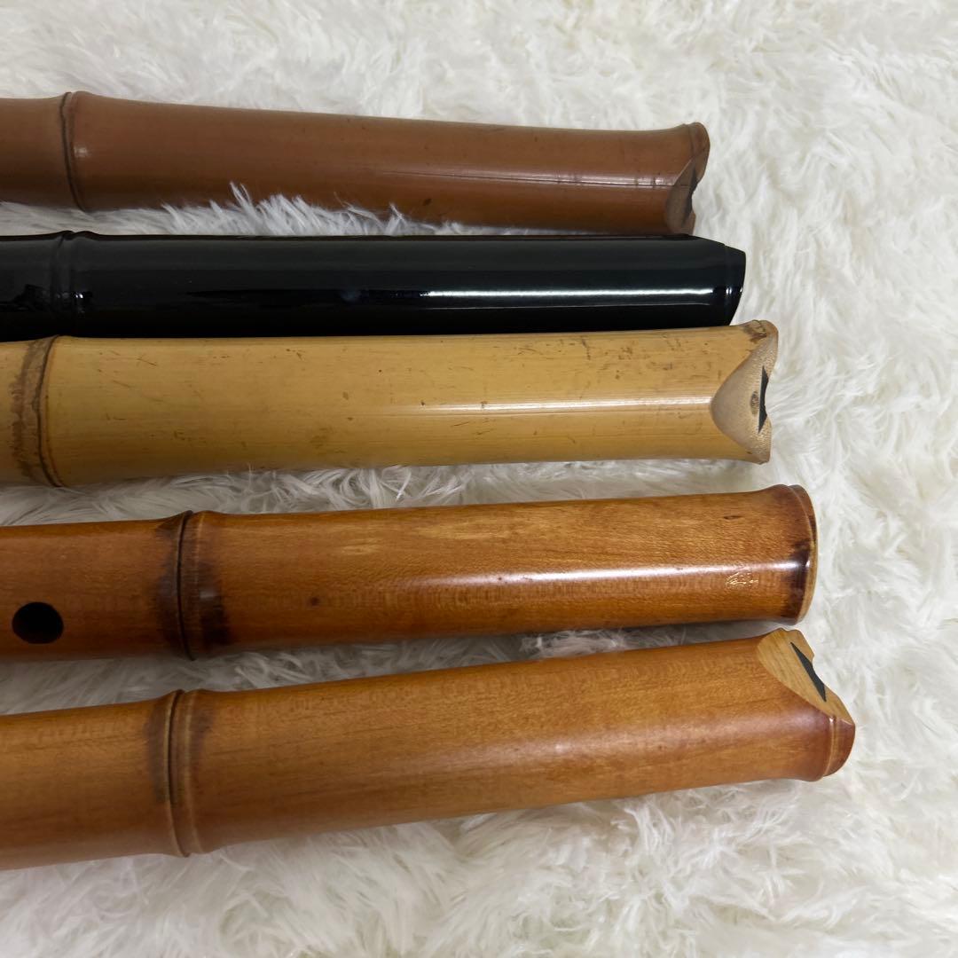 【 尺八 / 和楽器 】 笛 音楽 木製 工芸品　5本セット