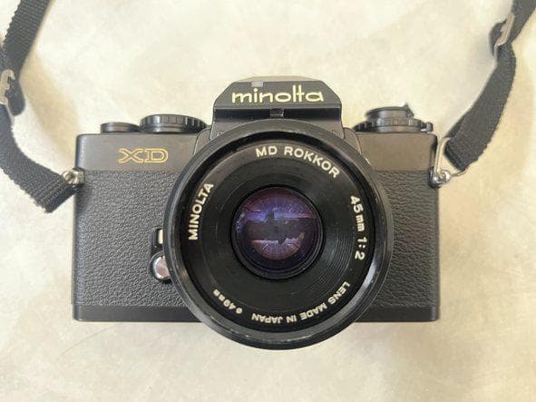 【美品】ミノルタXD + オートワインダーD +レンズ 45mm + 300mm