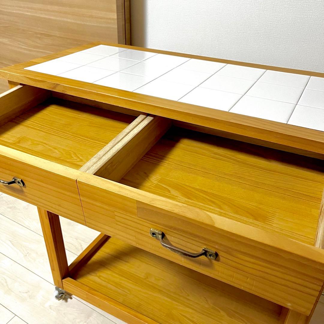 MOMO NATURAL モモナチュラル ウッドワゴンキッチンカウンター