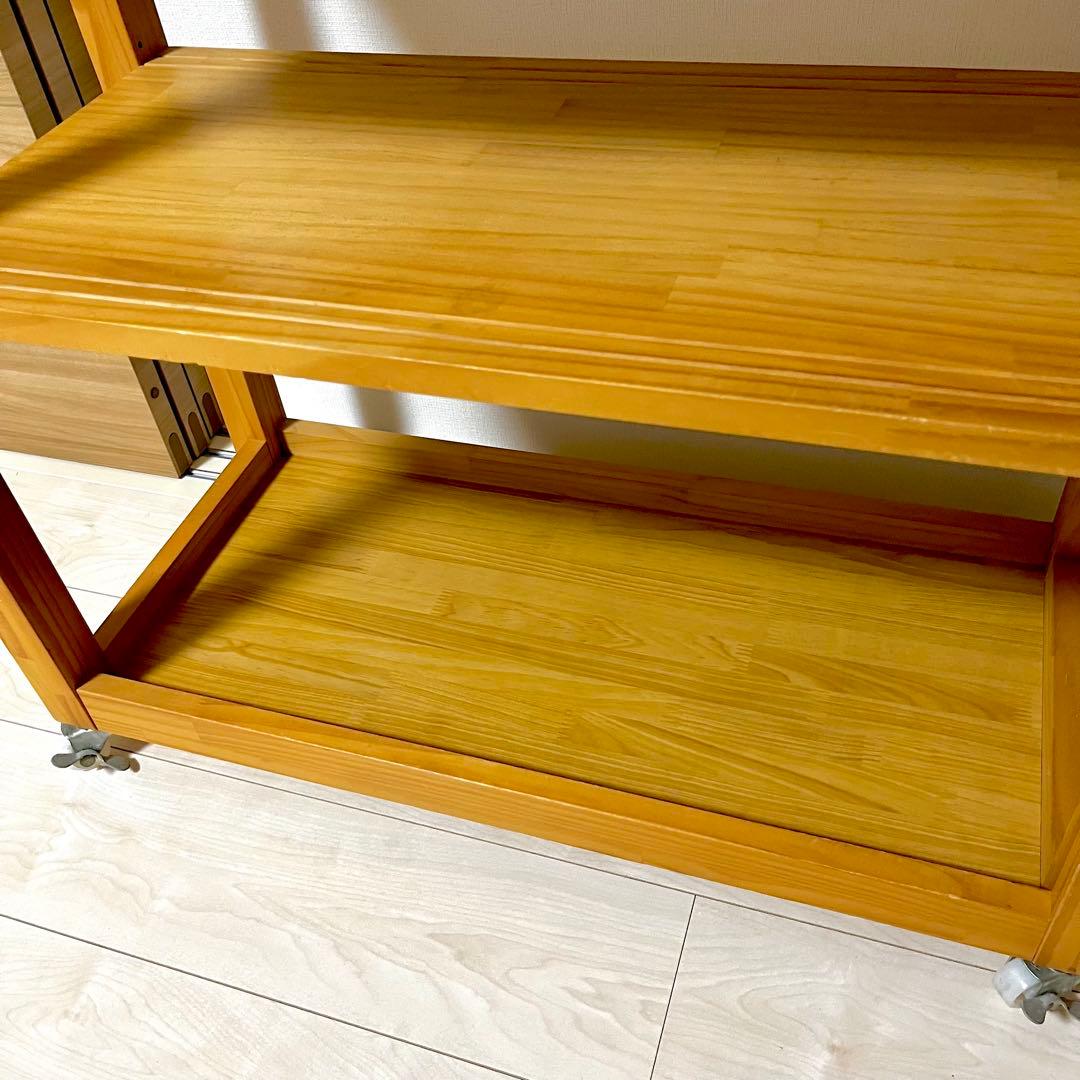 MOMO NATURAL モモナチュラル ウッドワゴンキッチンカウンター